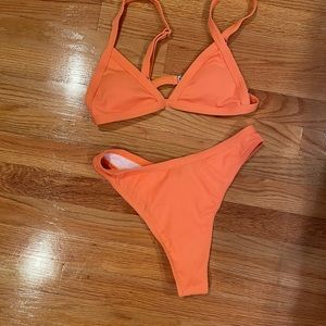 Shein orange bathing suit